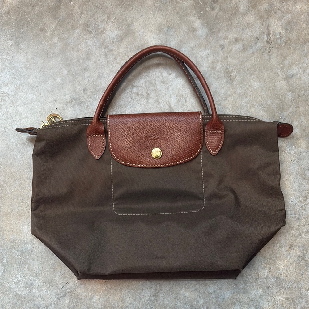 Longchamp Le Pliage Original Small Handbag – Olive Green/Brown